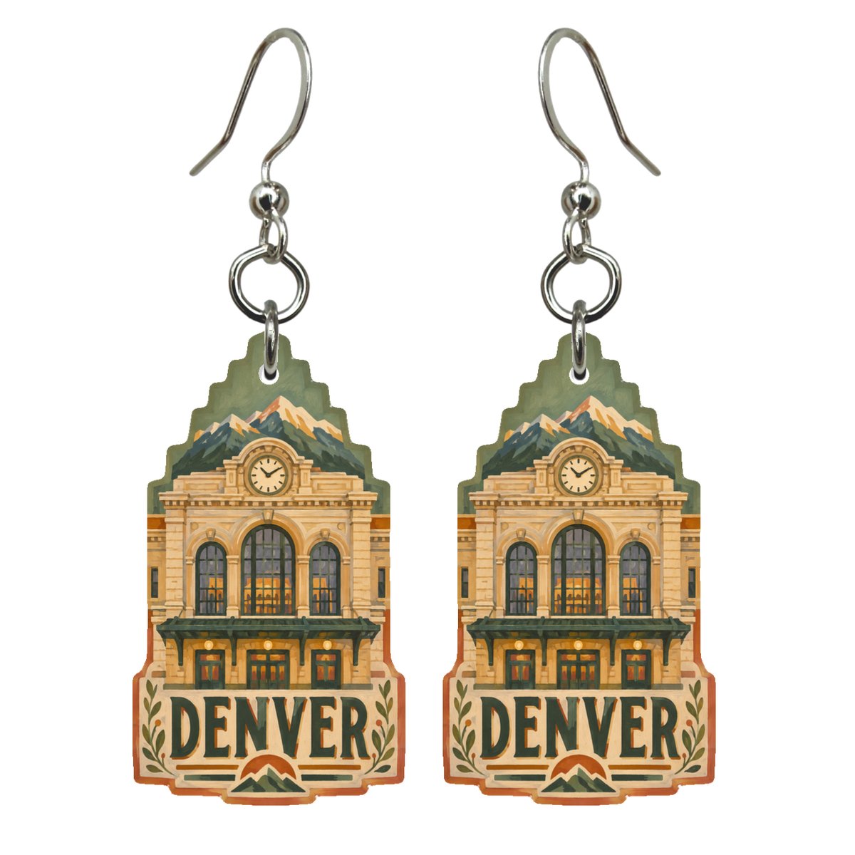 She's Choosing Denver Earrings | Naive Folk Painting | S438