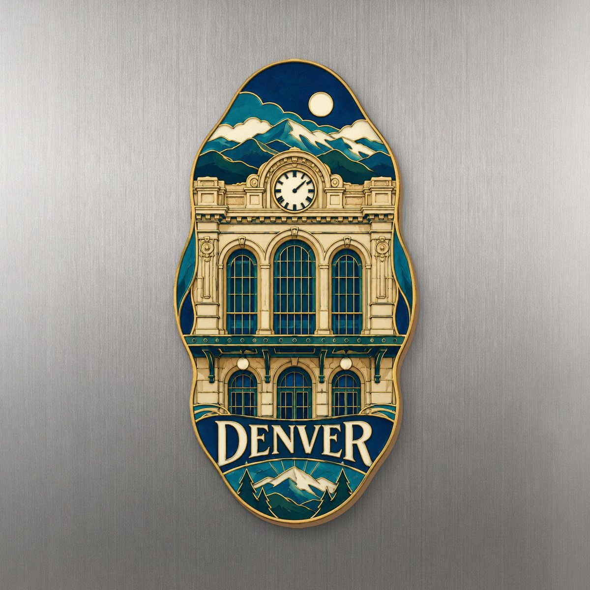 She's Choosing Denver Magnet | Cloisonné-Inspired Graphic | S440-M