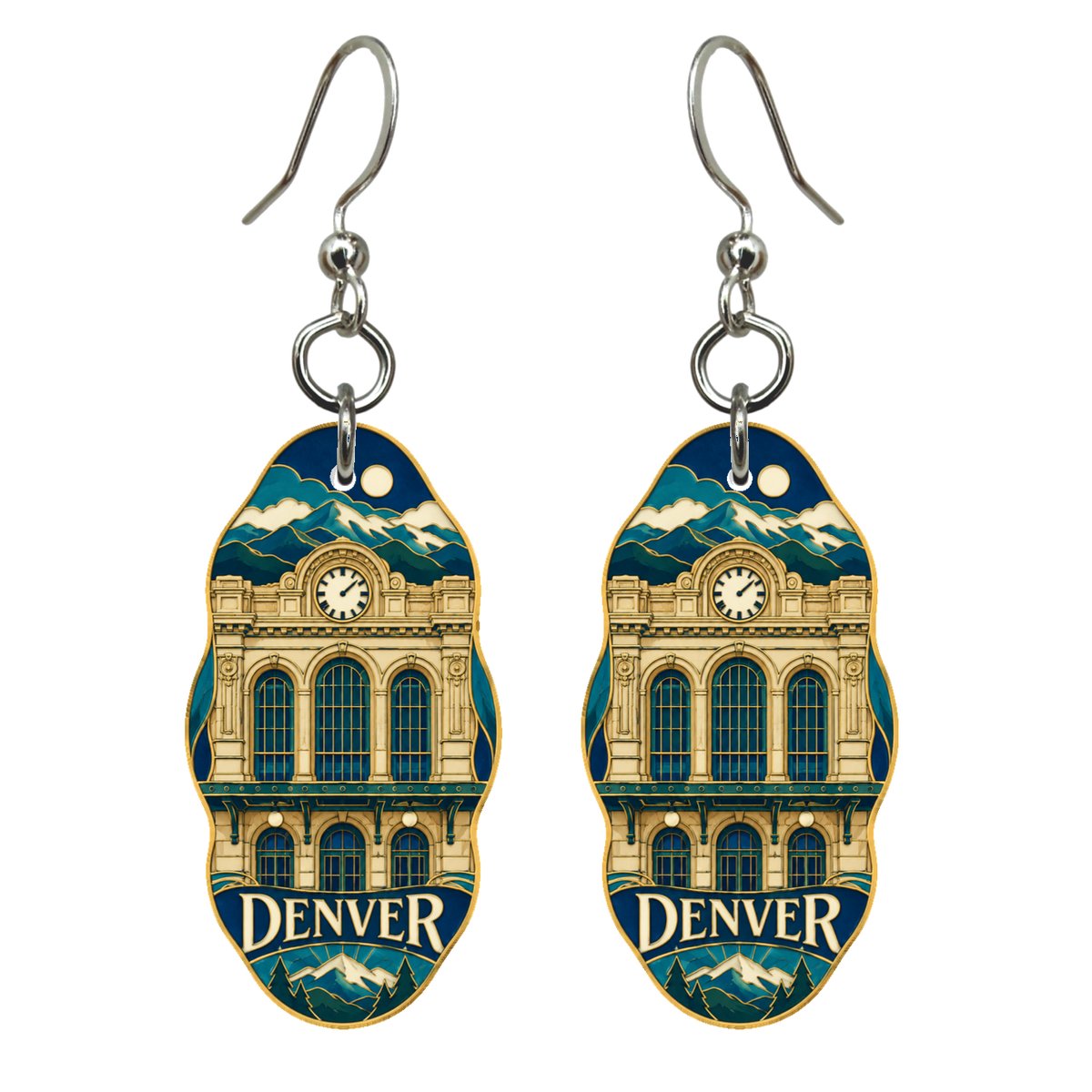 She's Choosing Denver Earrings | Cloisonné-Inspired Graphic | S440