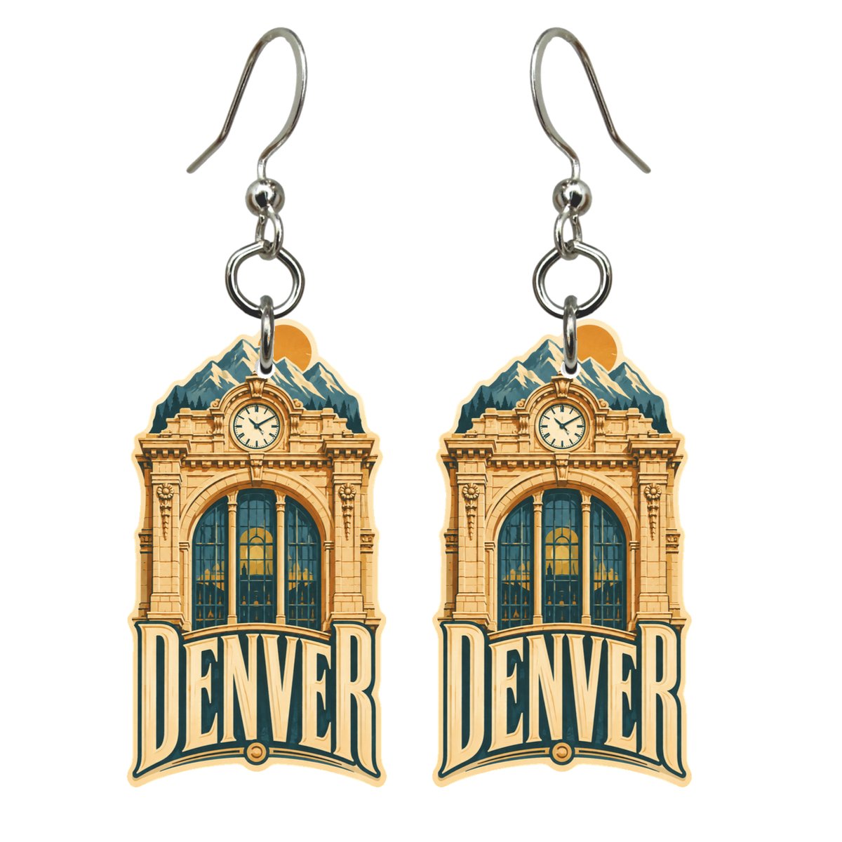 She's Choosing Denver Earrings | Typographic Illustration | S441