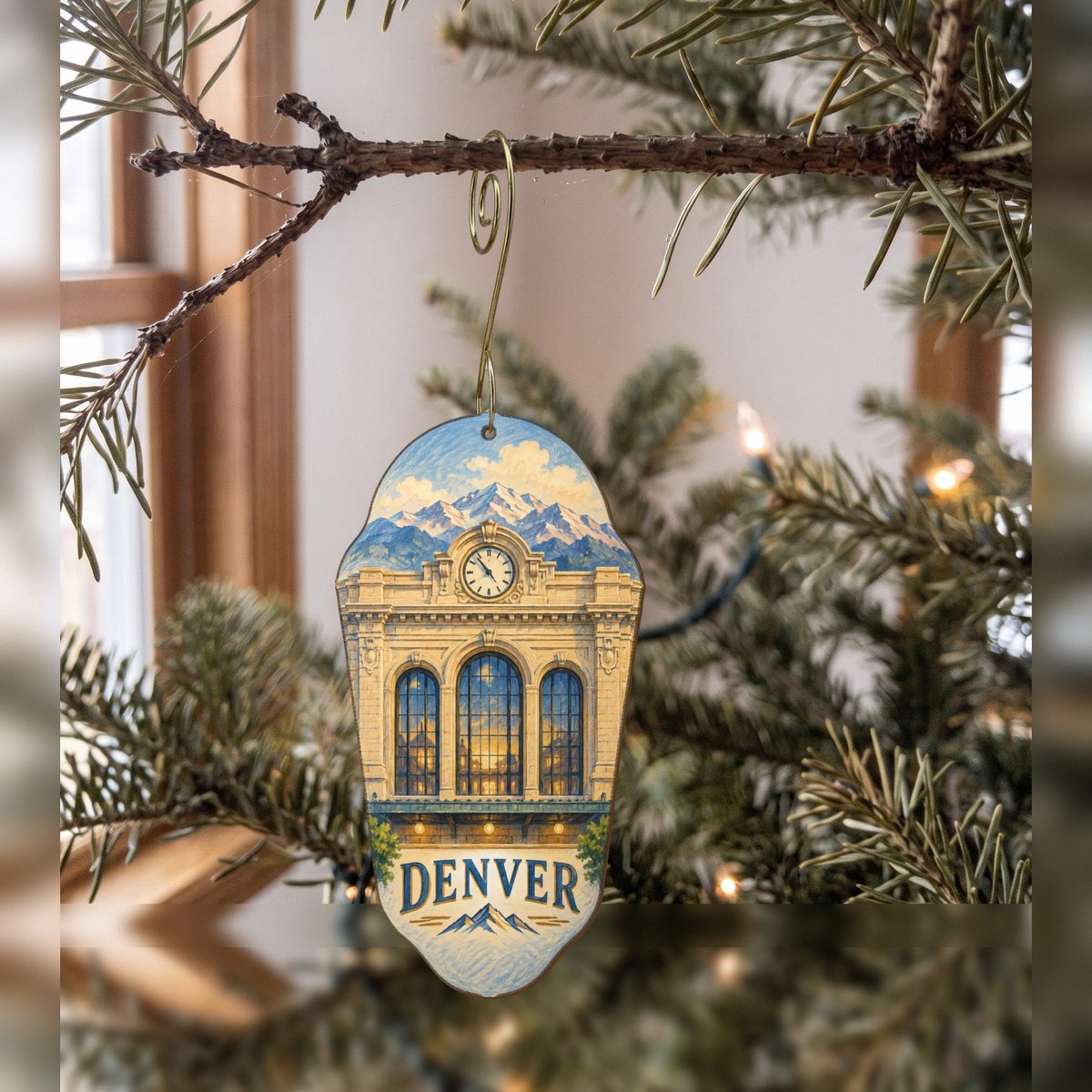 She's Choosing Denver Ornament | Colored Pencil over Gouache | S442-O