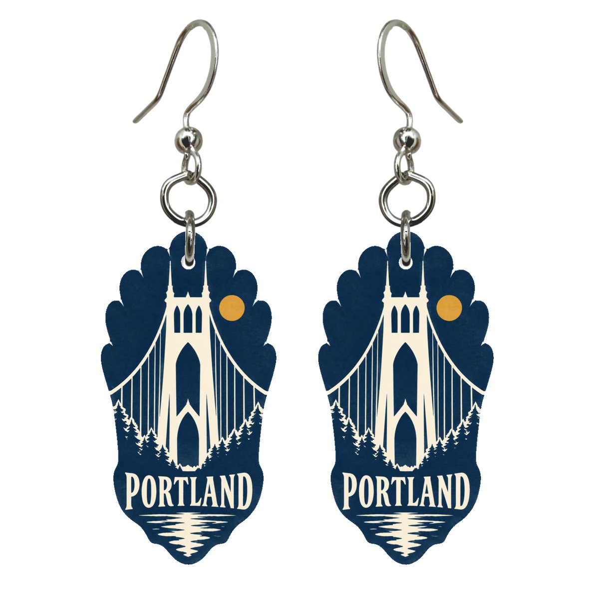 She's Choosing Portland, Oregon Earrings | Negative-Space Silhouette | S443