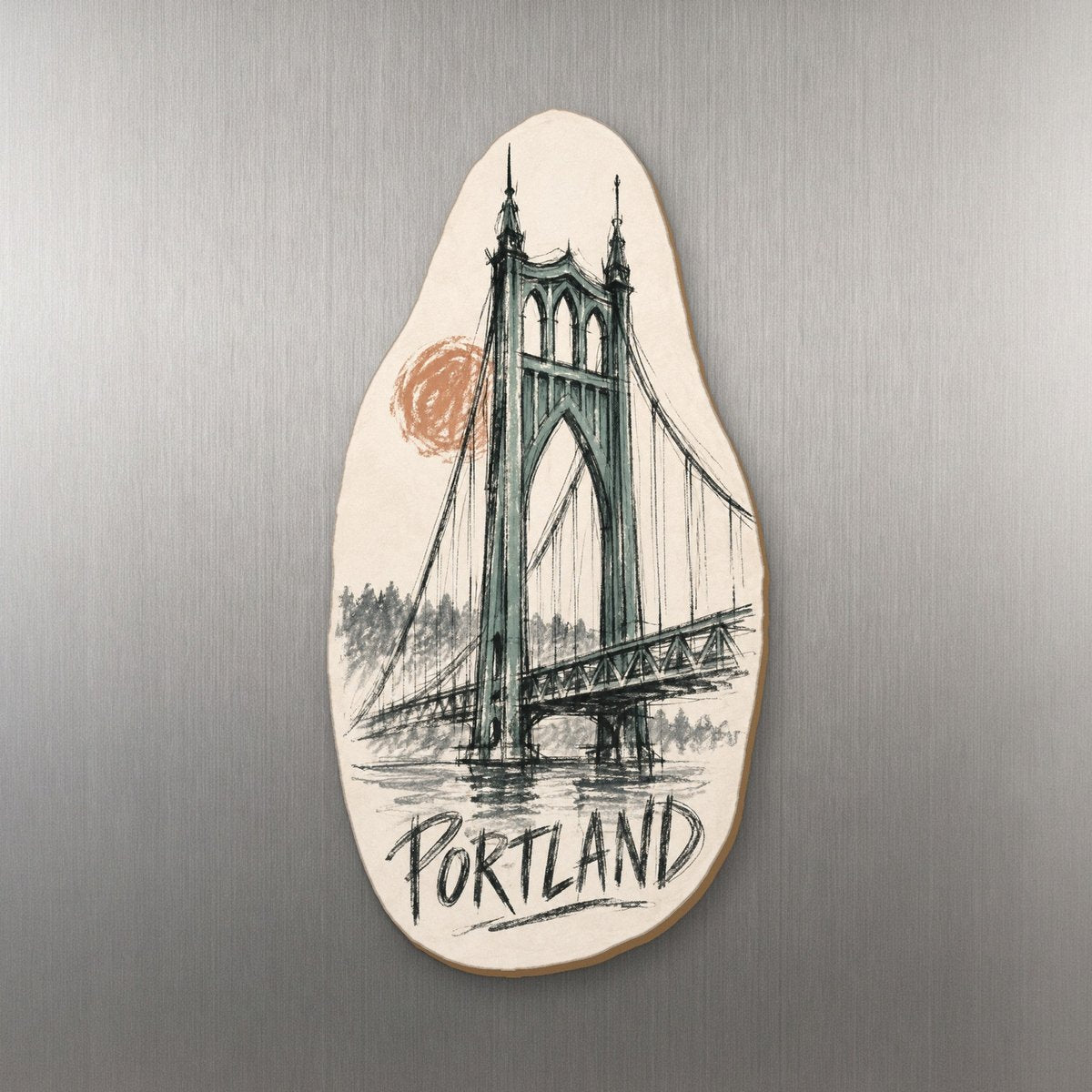 She's Choosing Portland, Oregon Magnet | Loose Contour Sketch | S445-M