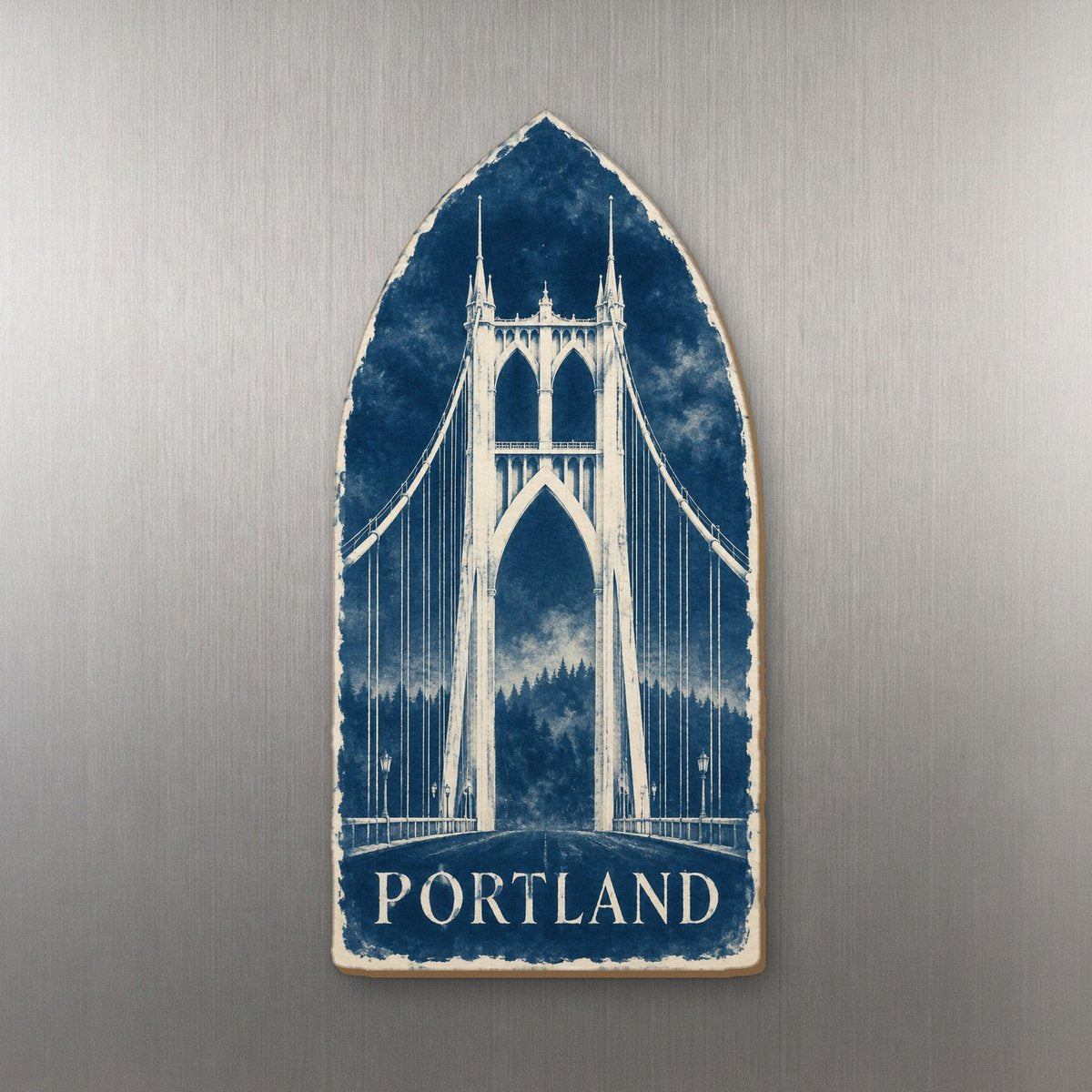 She's Choosing Portland, Oregon Magnet | Cyanotype-Inspired | S449-M