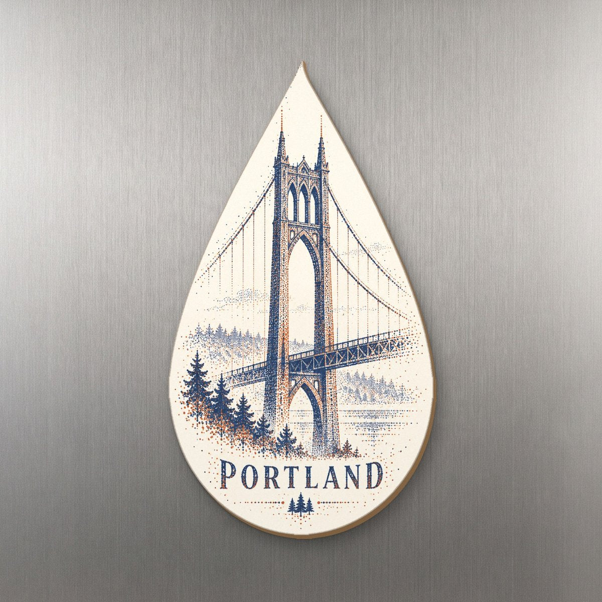 She's Choosing Portland, Oregon Magnet | Sparse Pointillism | S451-M