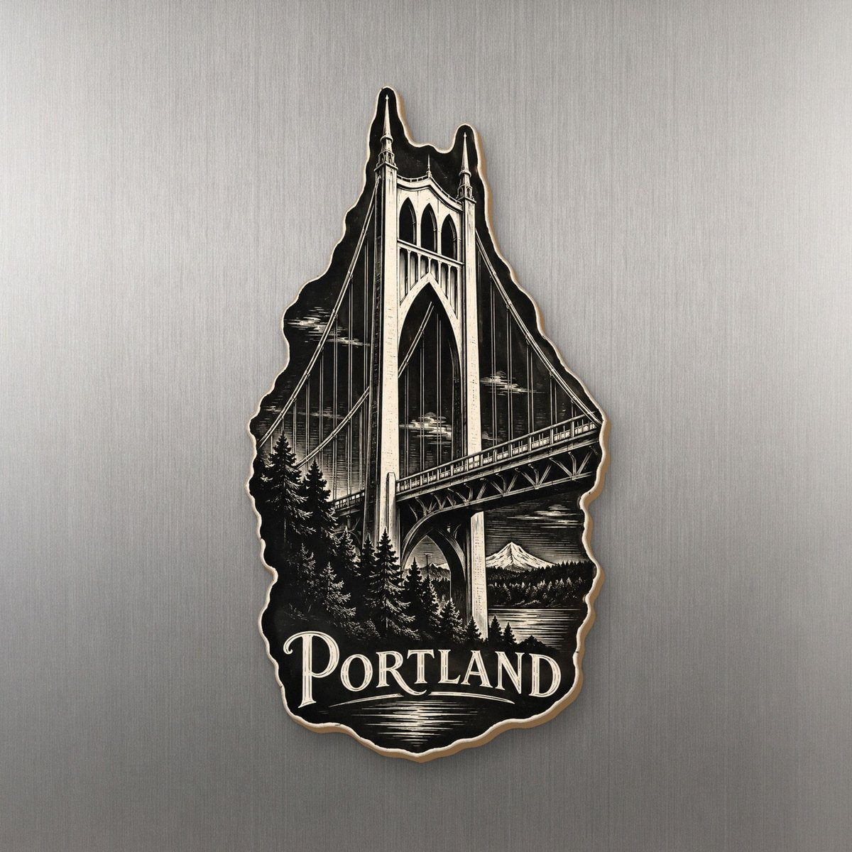 She's Choosing Portland, Oregon Magnet | Scratchboard | S452-M