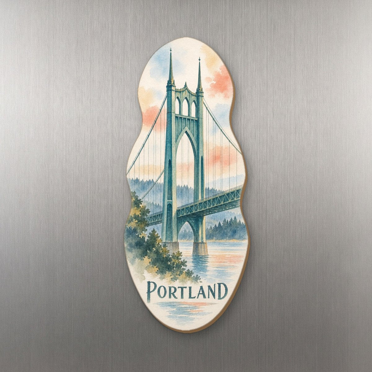 She's Choosing Portland, Oregon Magnet | Restrained Watercolor | S454-M