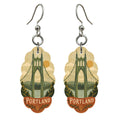 She's Choosing Portland, Oregon Earrings | Naive Folk Painting | S456