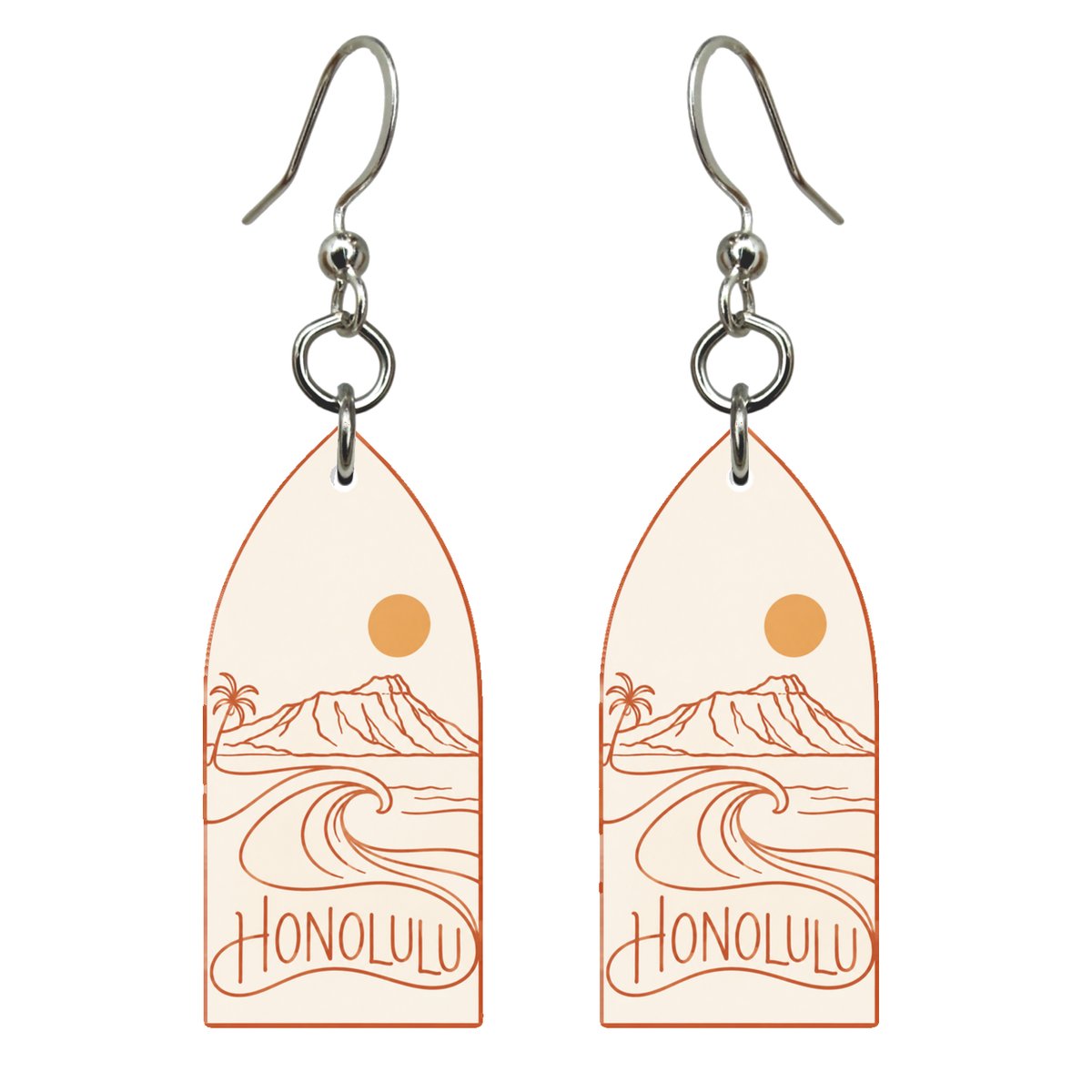 She's Choosing Honolulu Earrings | Continuous-Line Drawing | S462
