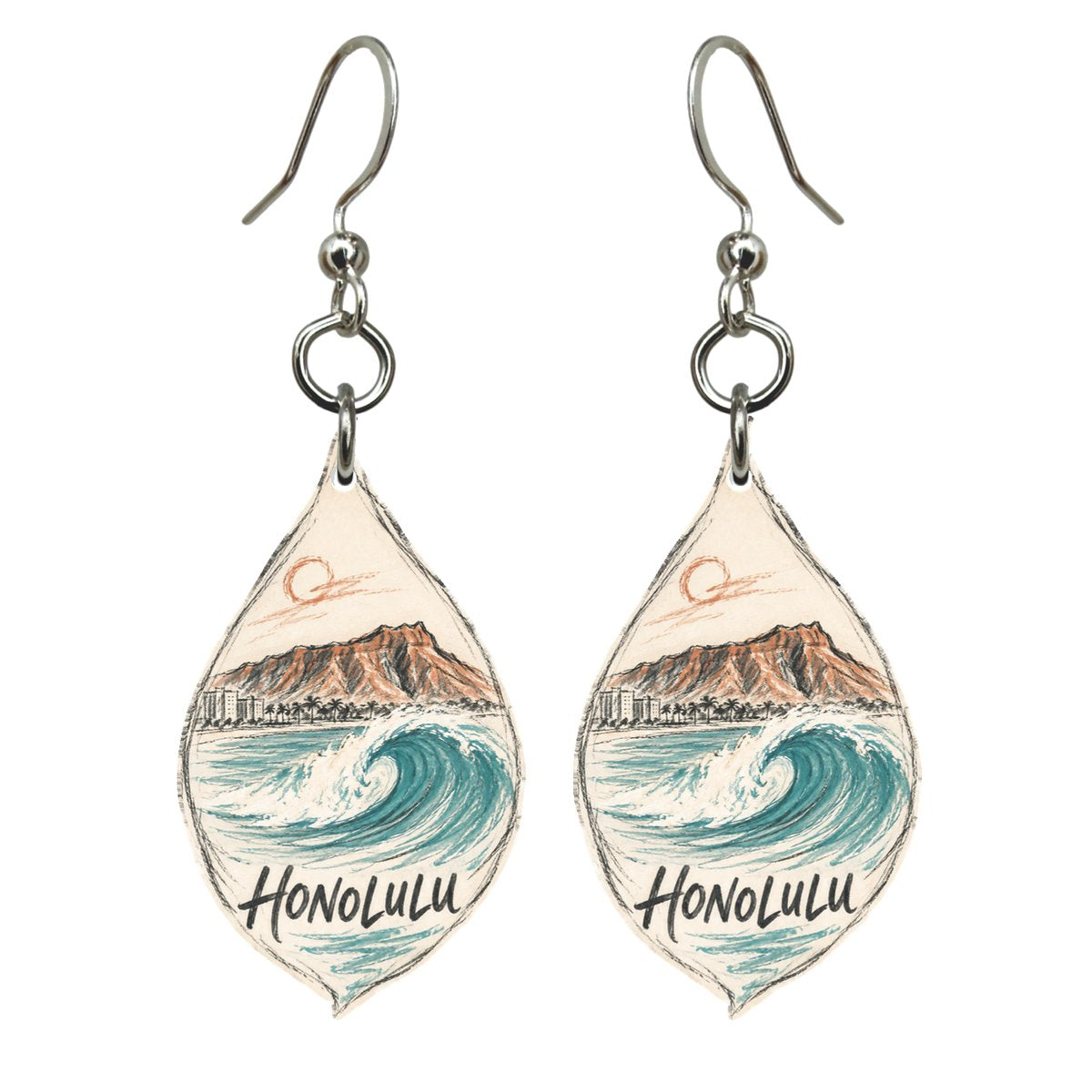 She's Choosing Honolulu Earrings | Loose Contour Sketch | S463
