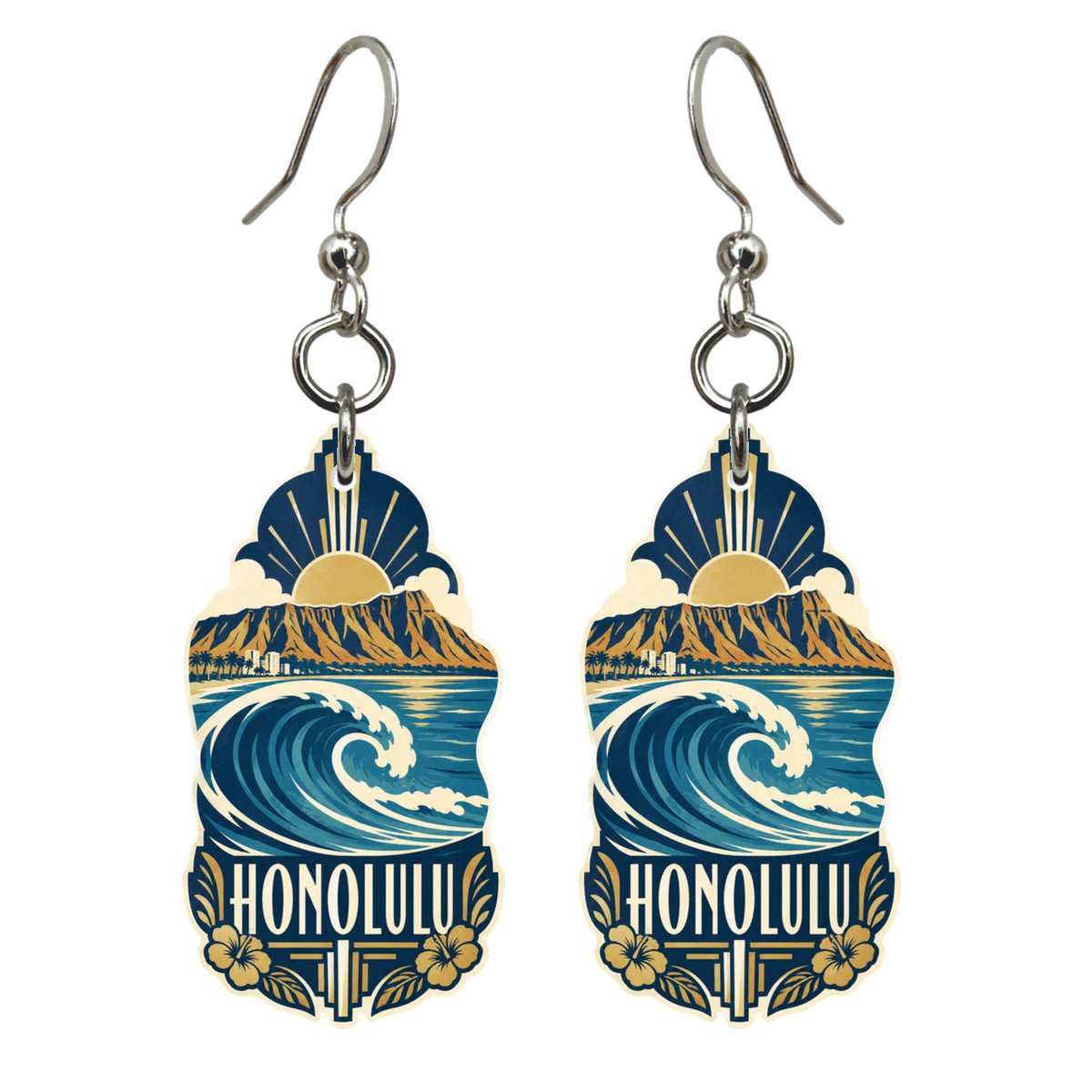 She's Choosing Honolulu Earrings | Art Deco | S465