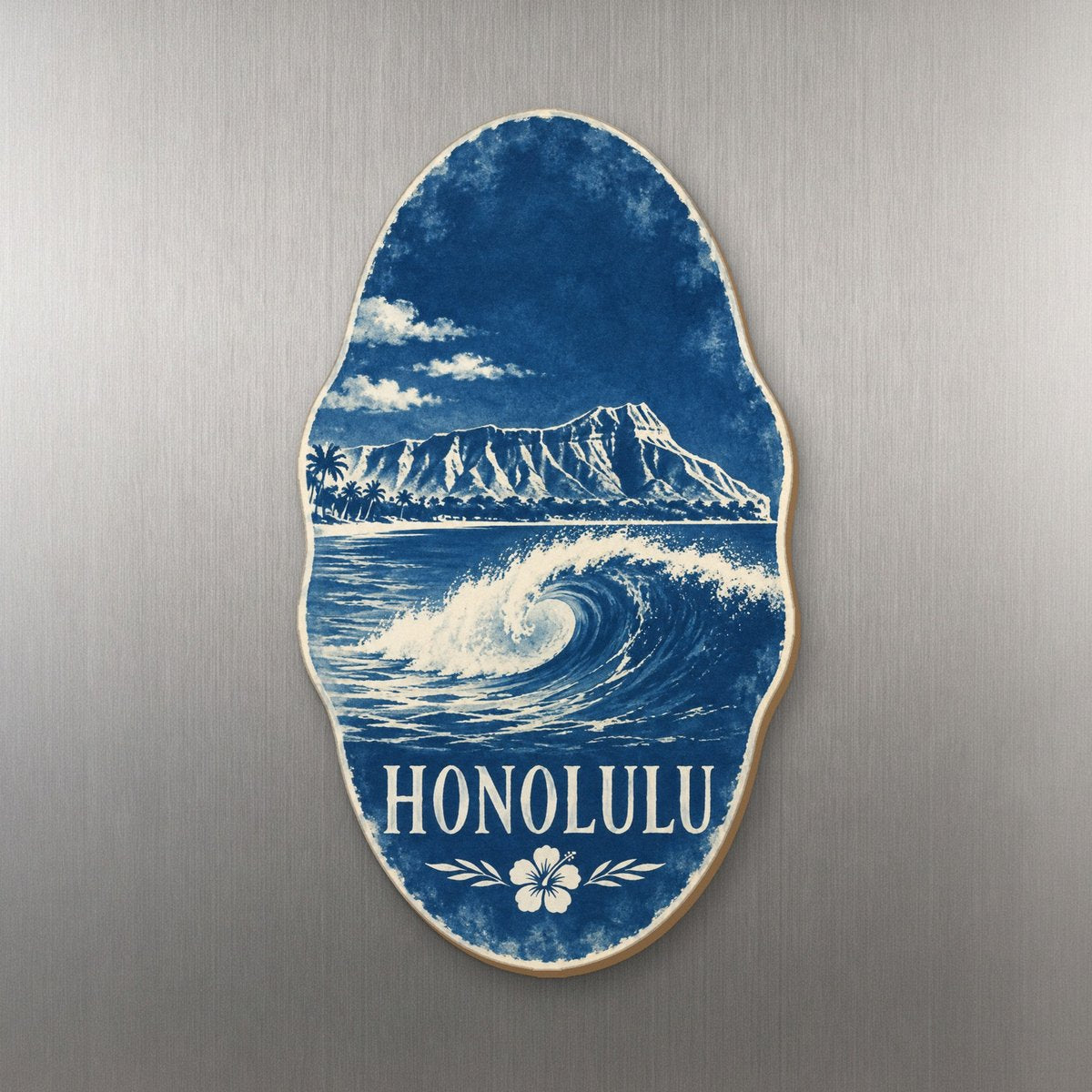 She's Choosing Honolulu Magnet | Cyanotype-Inspired | S467-M