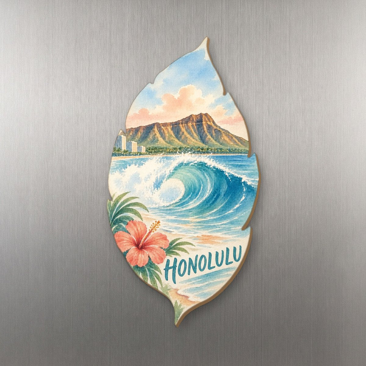 She's Choosing Honolulu Magnet | Restrained Watercolor | S472-M