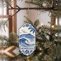 She's Choosing Honolulu Ornament | Blue-And-White Ceramic Illustration | S475-O