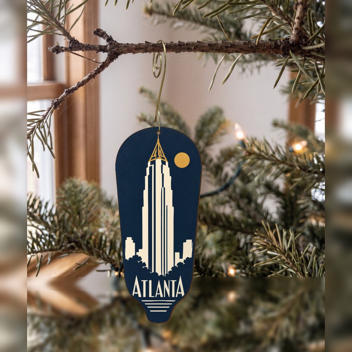She's Choosing Atlanta Ornament | Negative-Space Silhouette | S479-O