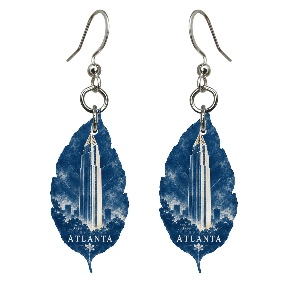 She's Choosing Atlanta Earrings | Cyanotype-Inspired | S485