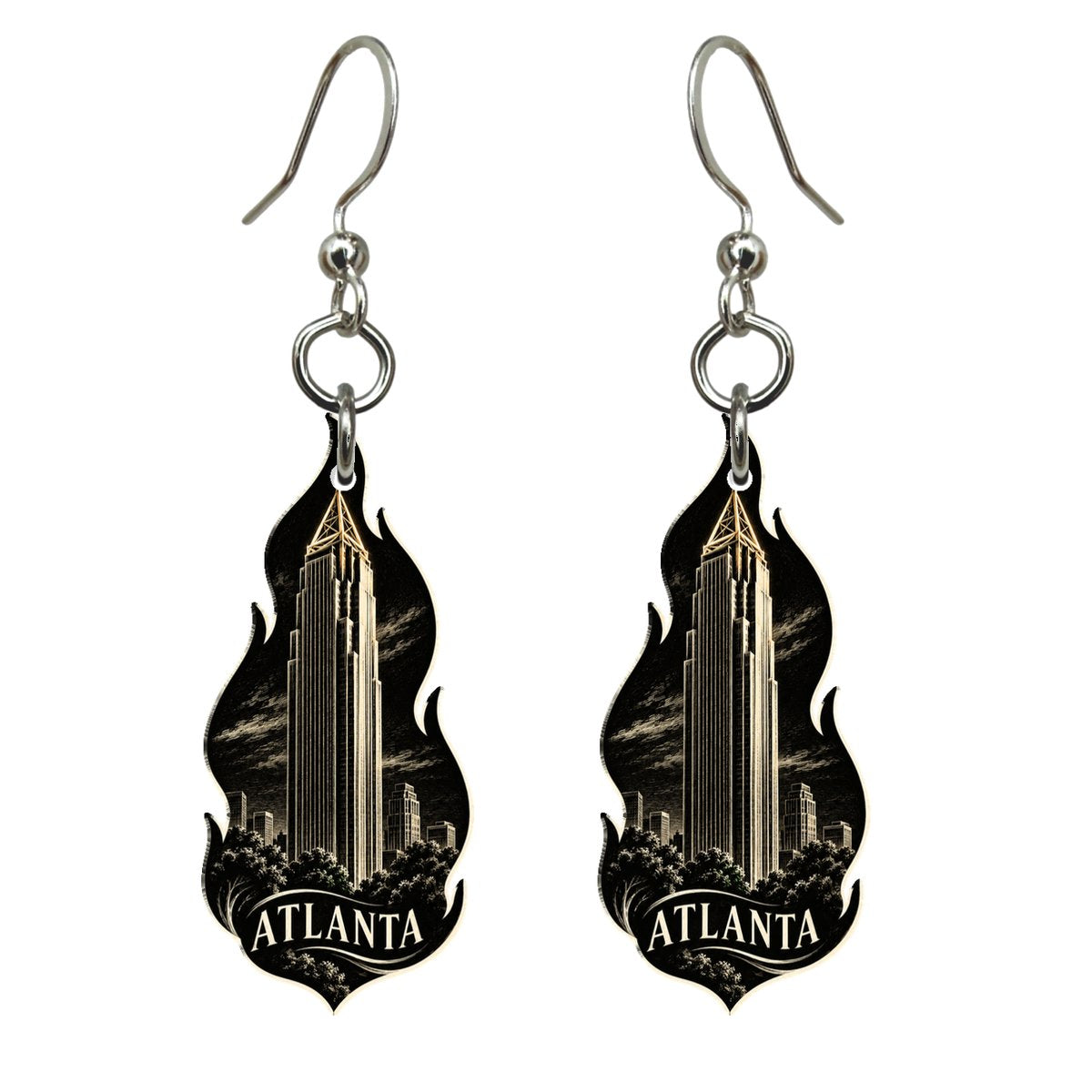 She's Choosing Atlanta Earrings | Scratchboard | S488