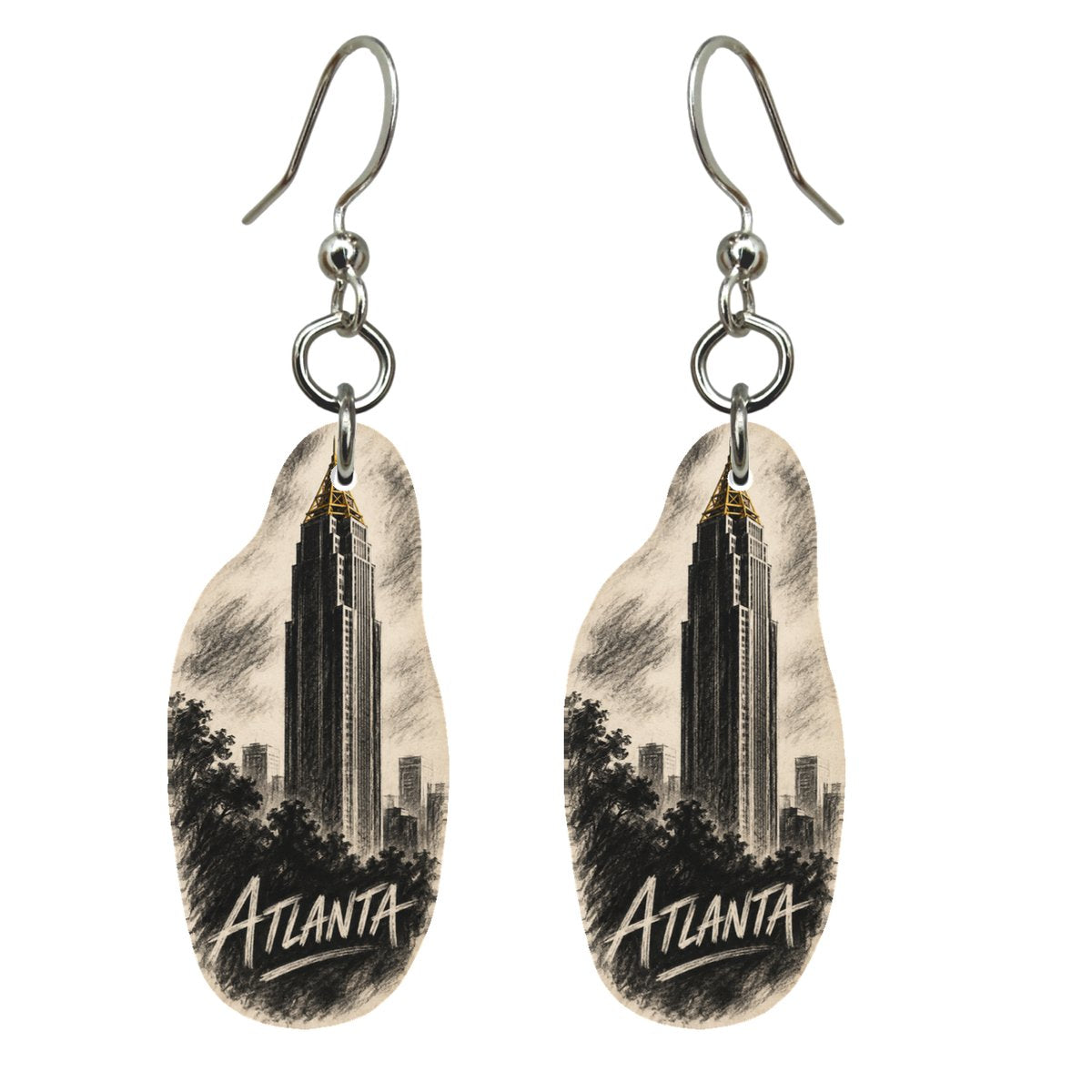 She's Choosing Atlanta Earrings | Charcoal Gesture | S489