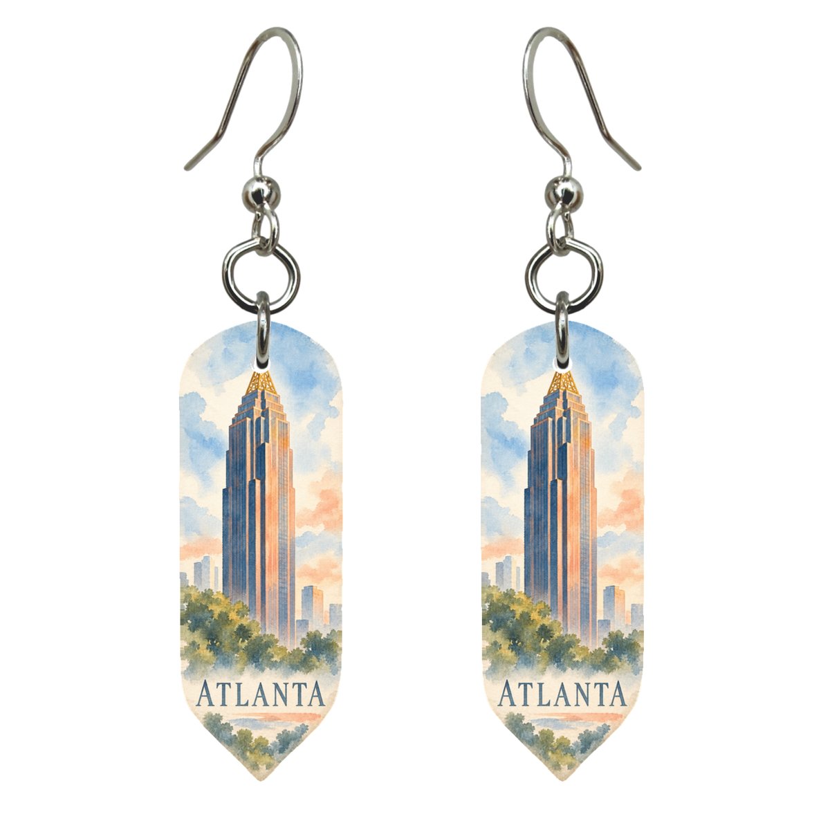 She's Choosing Atlanta Earrings | Restrained Watercolor | S490