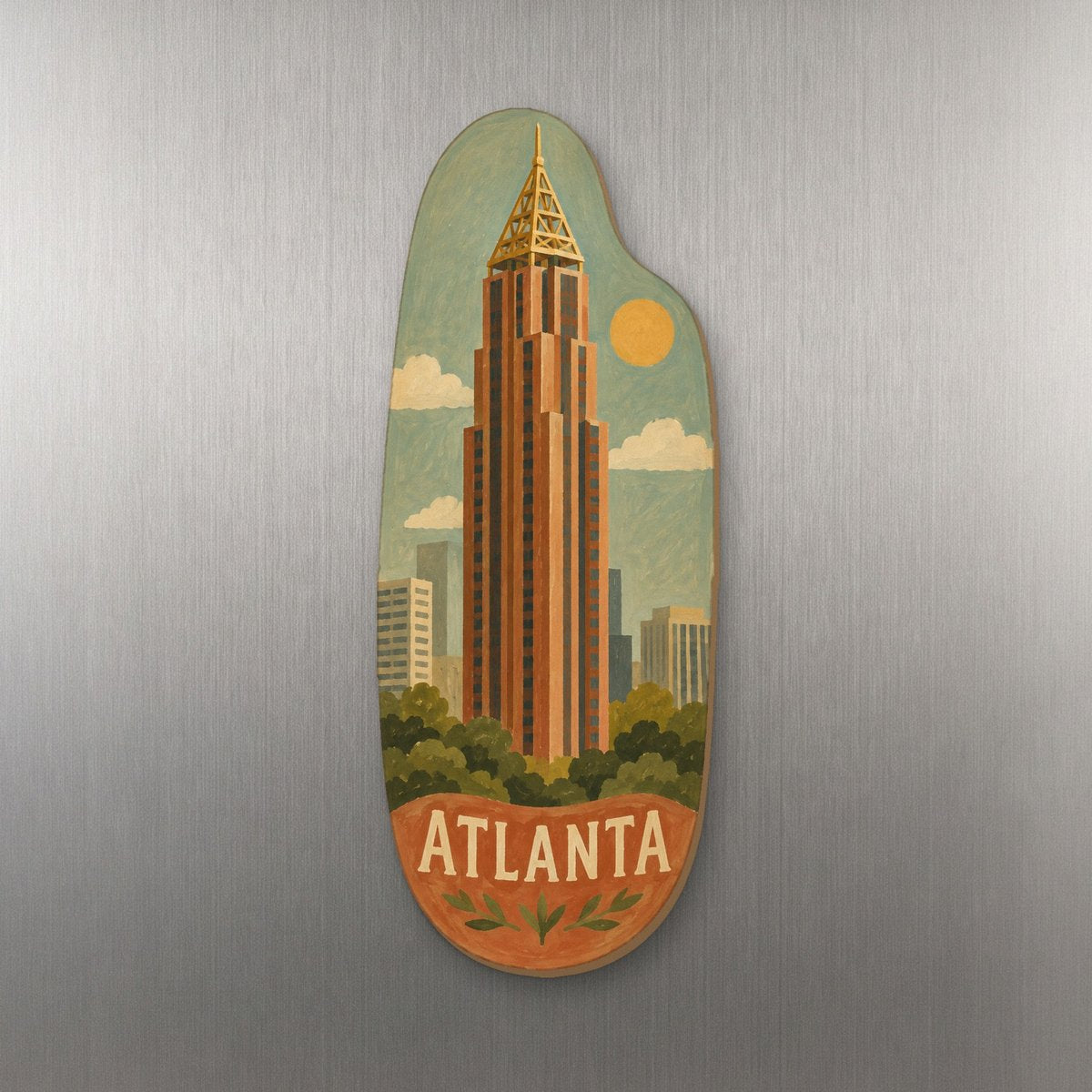 She's Choosing Atlanta Magnet | Naive Folk Painting | S492-M