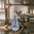 She's Choosing Atlanta Ornament | Blue-And-White Ceramic Illustration | S493-O