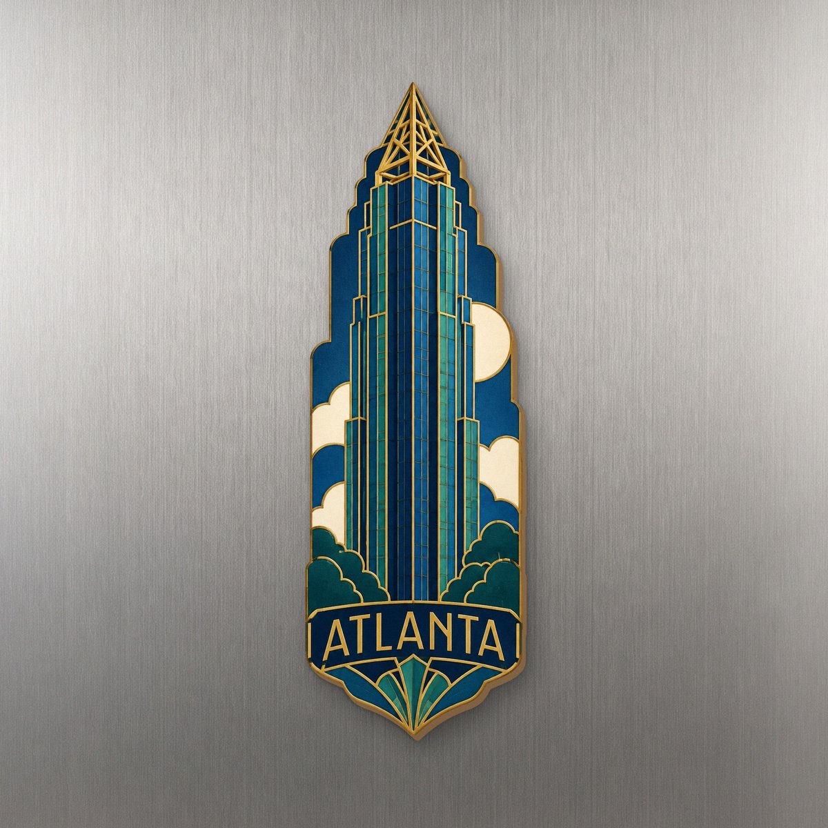 She's Choosing Atlanta Magnet | Cloisonné-Inspired Graphic | S494-M