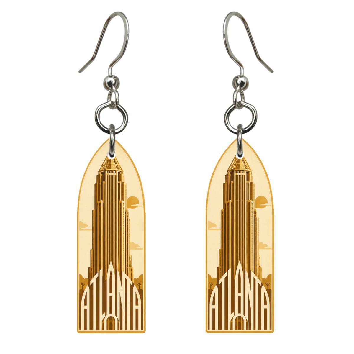She's Choosing Atlanta Earrings | Typographic Illustration | S495