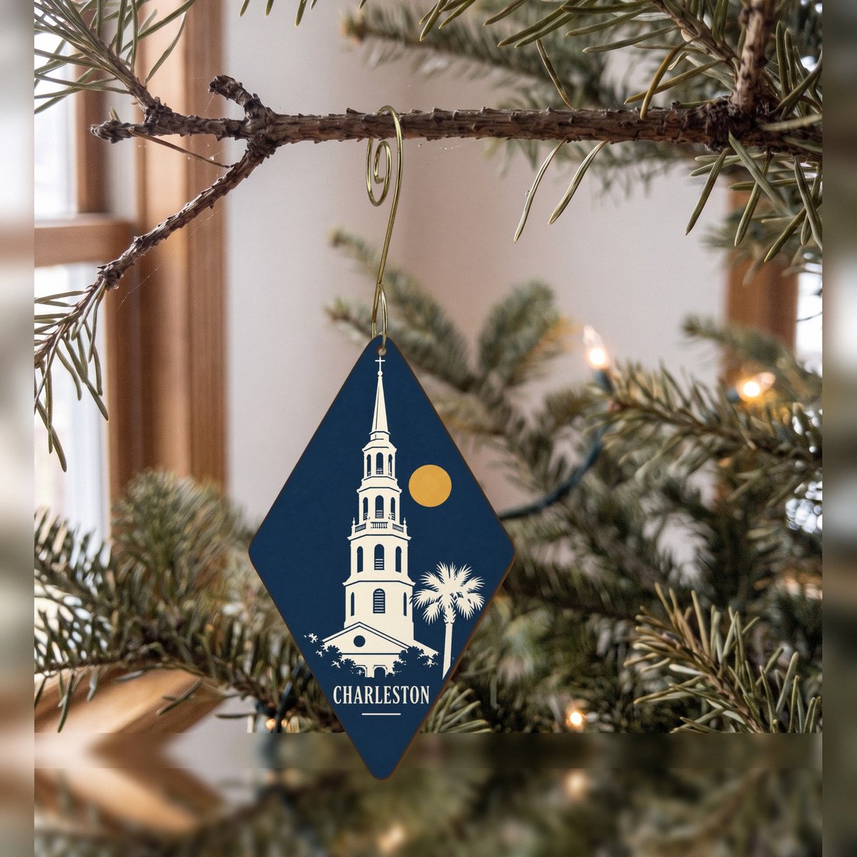 She's Choosing Charleston Ornament | Negative-Space Silhouette | S497-O