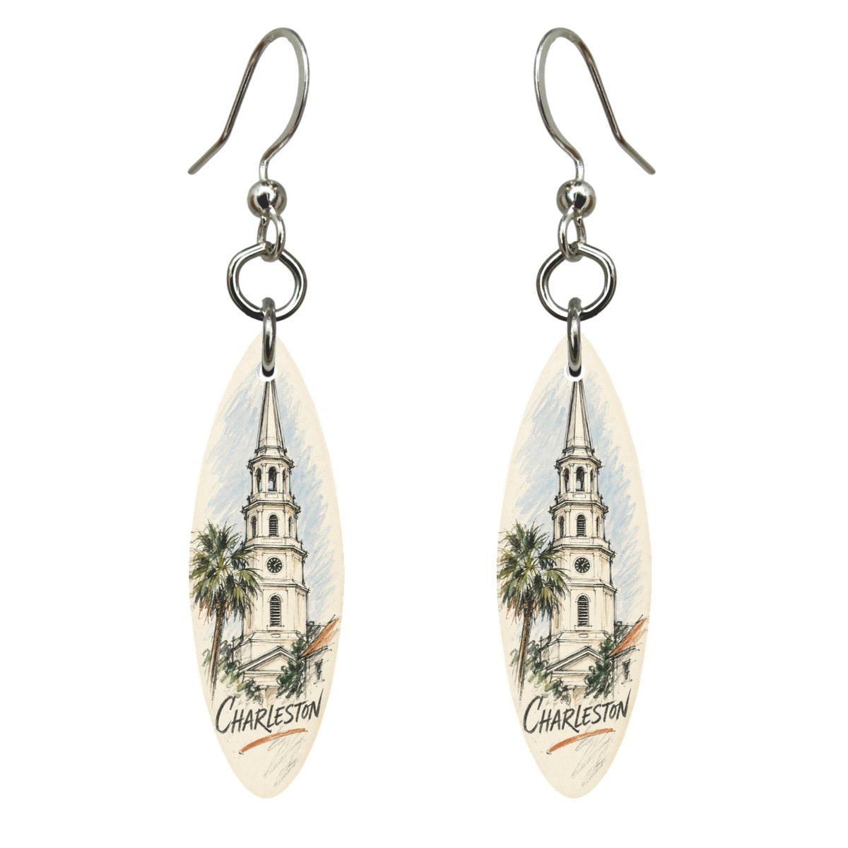 She's Choosing Charleston Earrings | Loose Contour Sketch | S499