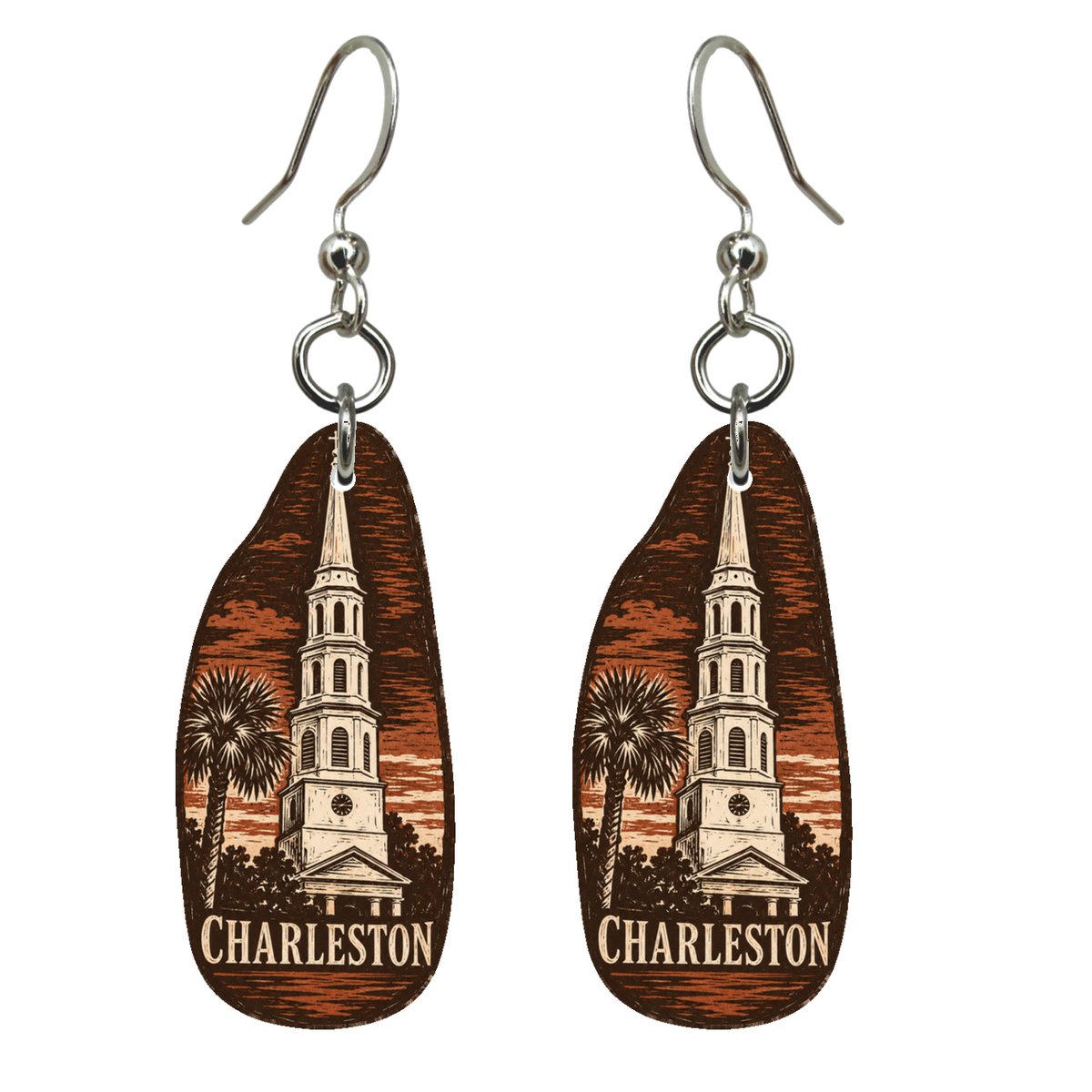 She's Choosing Charleston Earrings | Woodcut | S502
