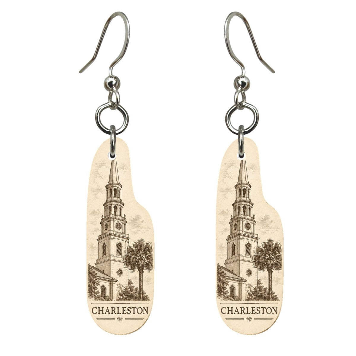 She's Choosing Charleston Earrings | Etching-Inspired Linework | S504
