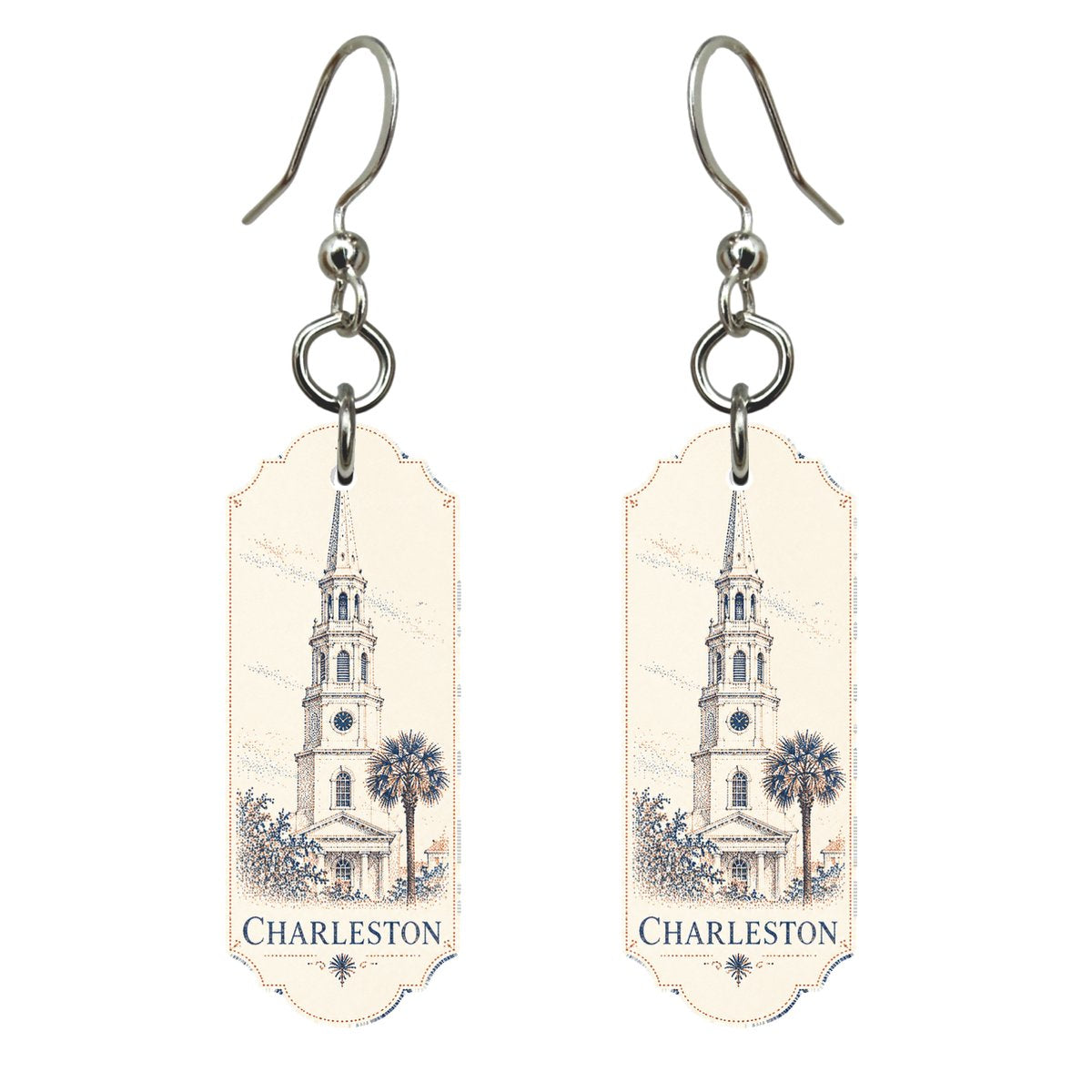 She's Choosing Charleston Earrings | Sparse Pointillism | S505