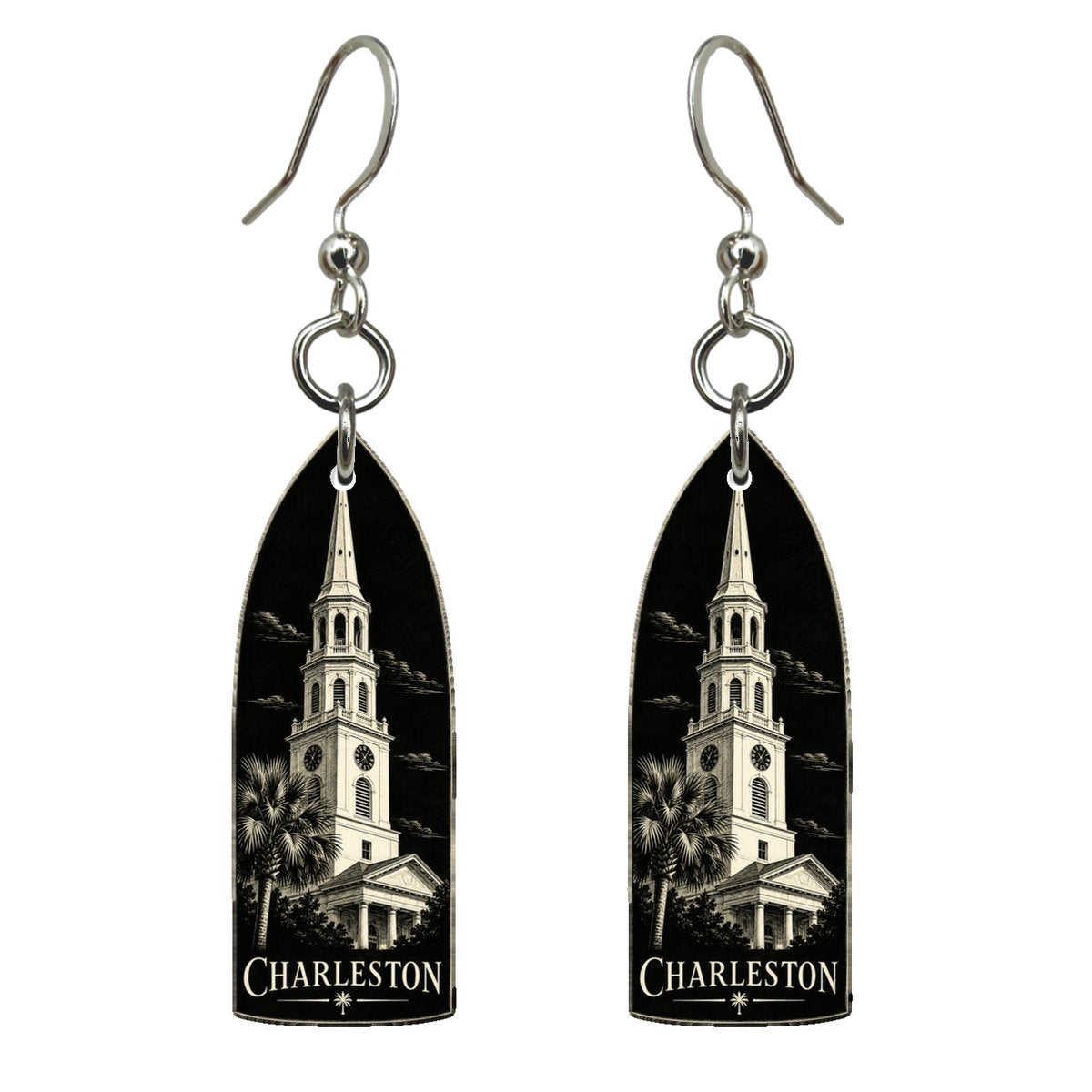 She's Choosing Charleston Earrings | Scratchboard | S506