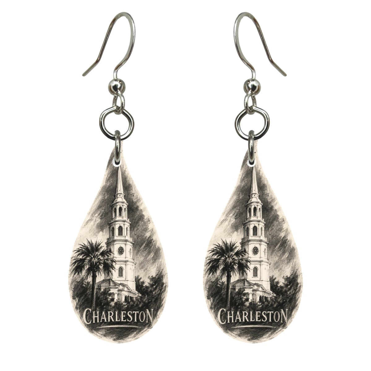 She's Choosing Charleston Earrings | Charcoal Gesture | S507