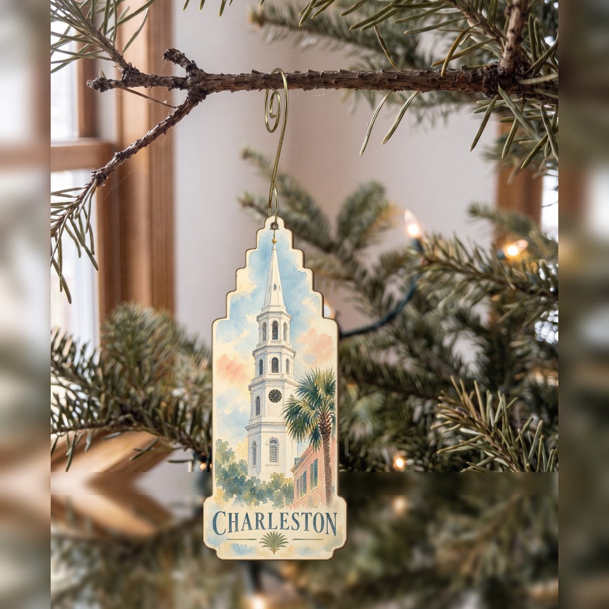 She's Choosing Charleston Ornament | Restrained Watercolor | S508-O