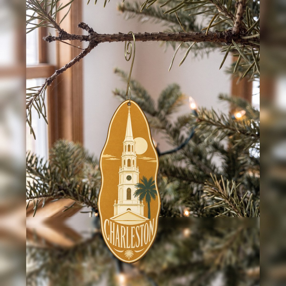She's Choosing Charleston Ornament | Typographic Illustration | S513-O