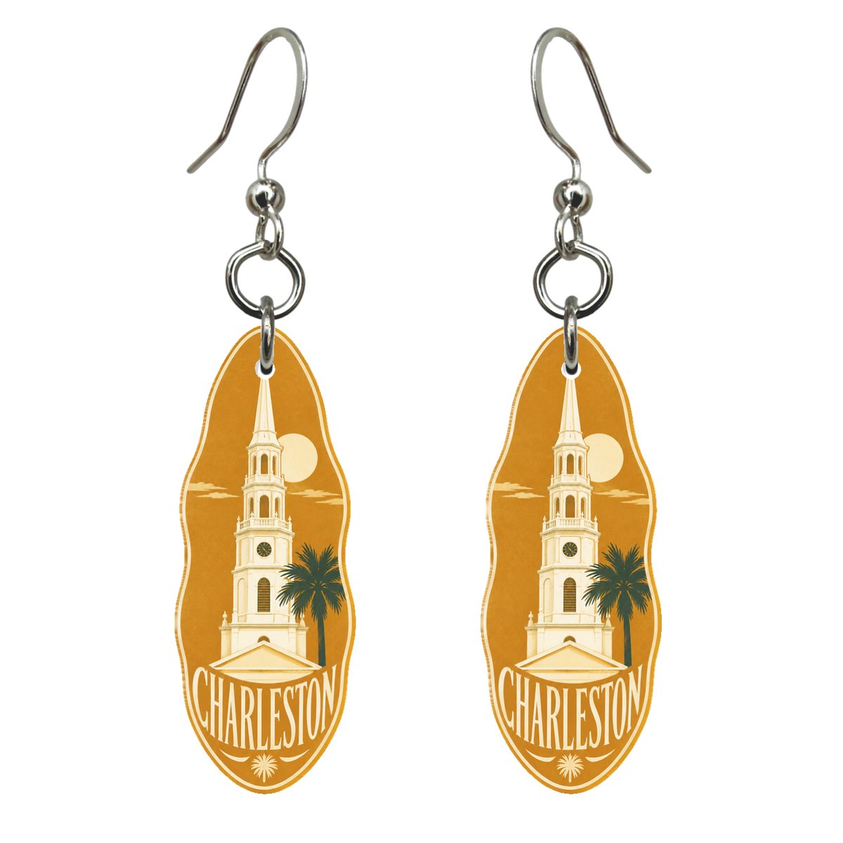 She's Choosing Charleston Earrings | Typographic Illustration | S513