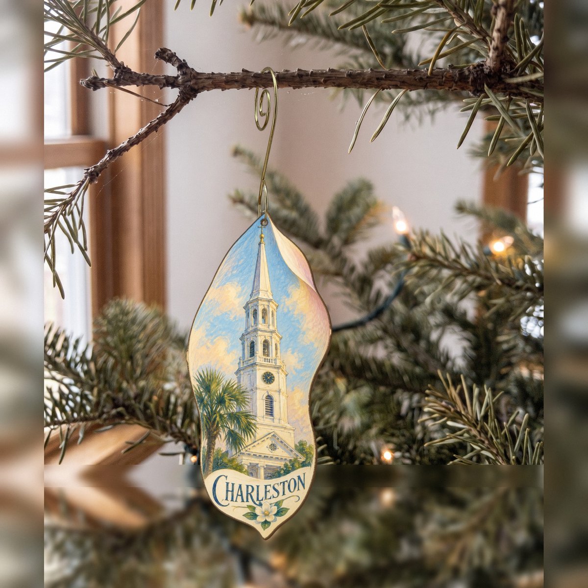 She's Choosing Charleston Ornament | Colored Pencil over Gouache | S514-O
