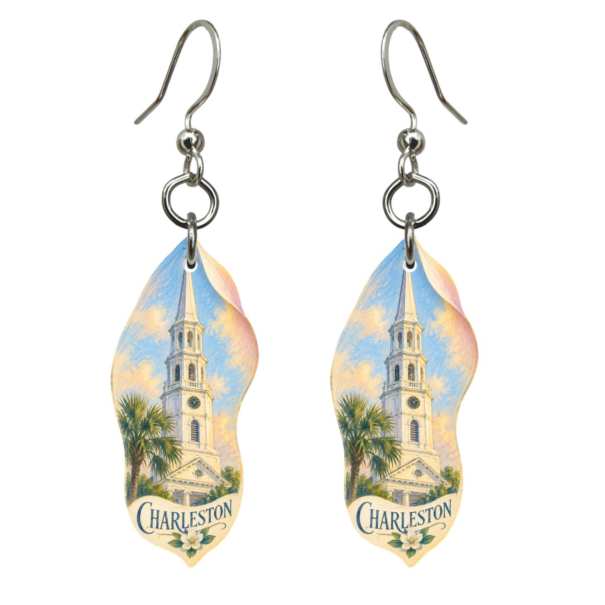 She's Choosing Charleston Earrings | Colored Pencil over Gouache | S514