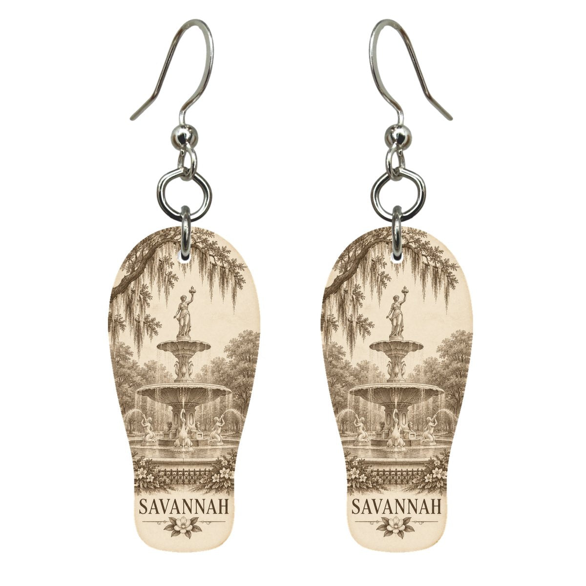 She's Choosing Savannah Earrings | Etching-Inspired Linework | S522