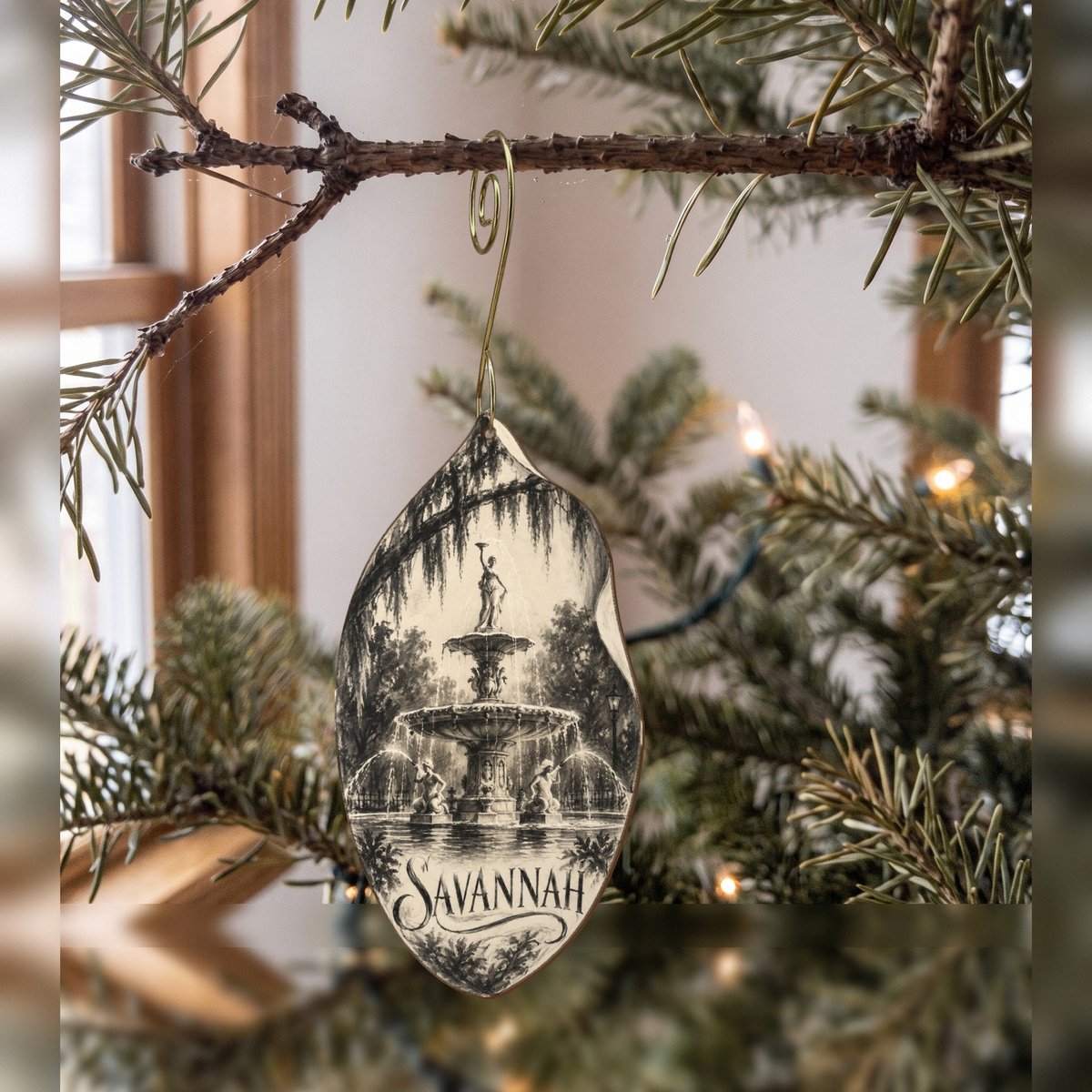 She's Choosing Savannah Ornament | Charcoal Gesture | S525-O