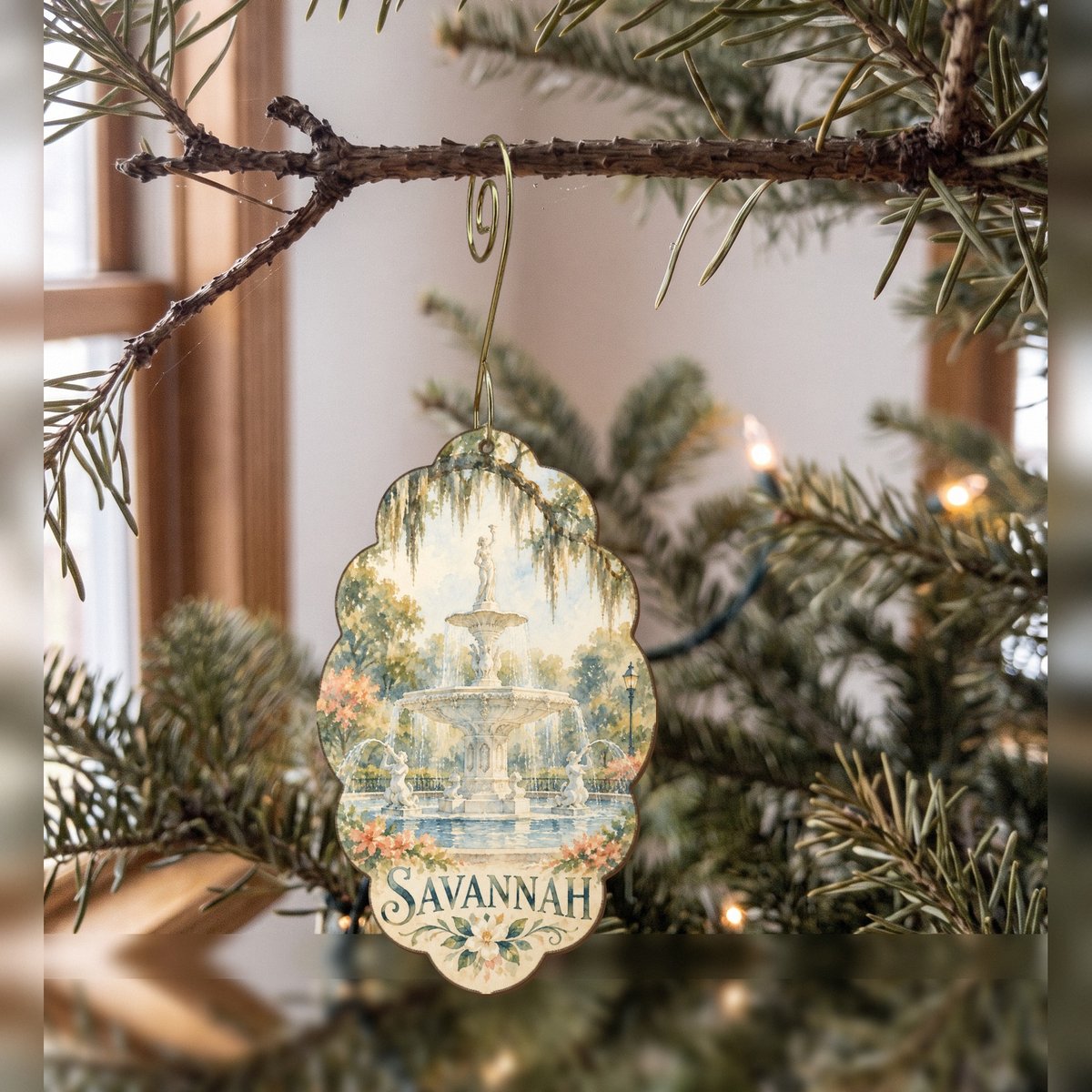 She's Choosing Savannah Ornament | Restrained Watercolor | S526-O