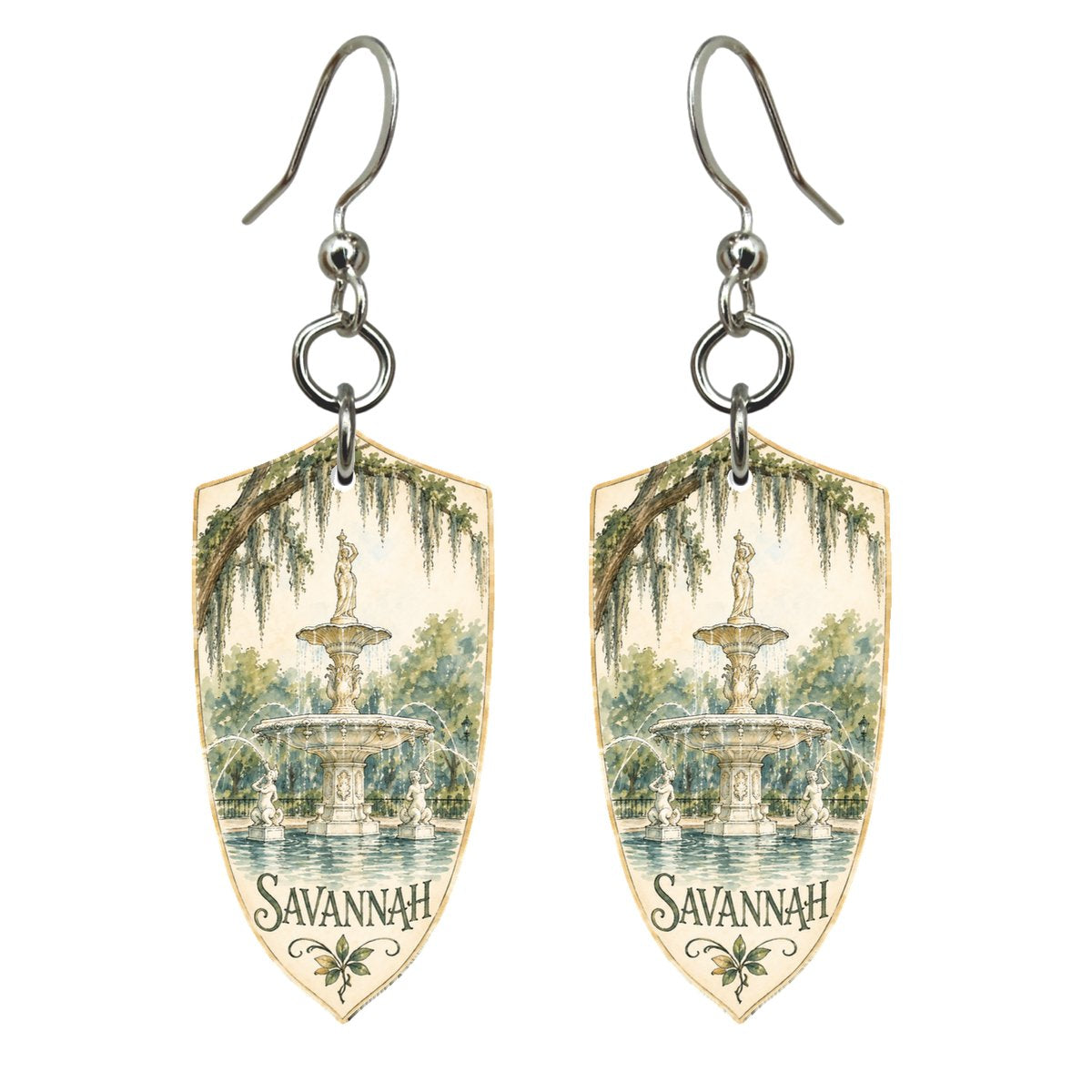 She's Choosing Savannah Earrings | Pen and Watercolor Wash | S527
