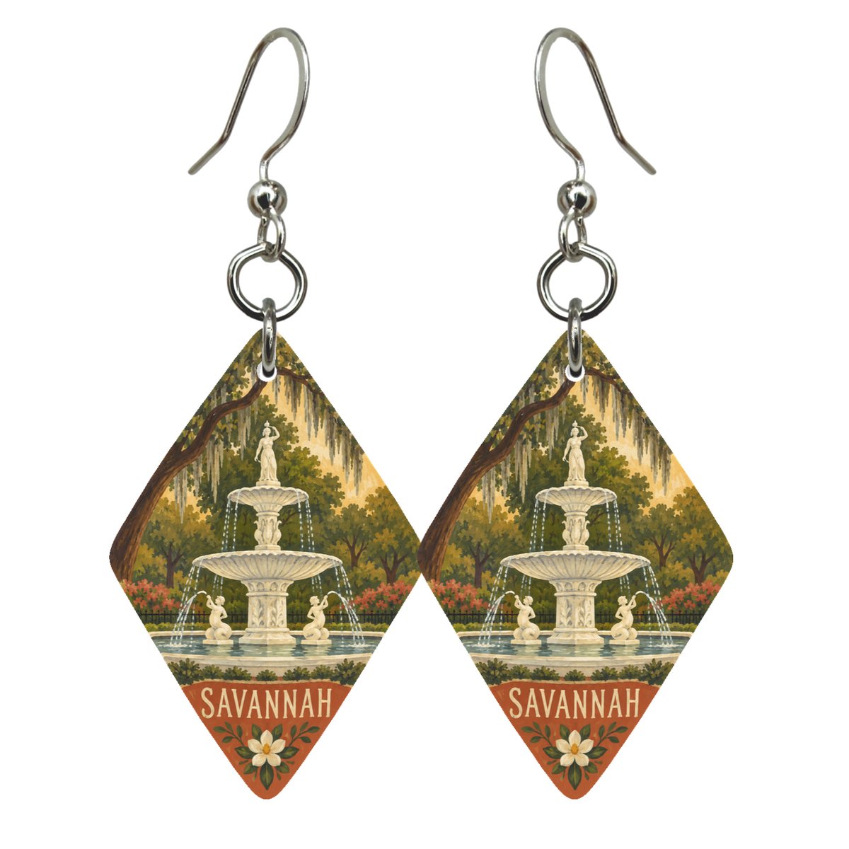 She's Choosing Savannah Earrings | Naive Folk Painting | S528