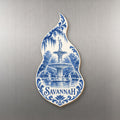 She's Choosing Savannah Magnet | Blue-And-White Ceramic Illustration | S529-M
