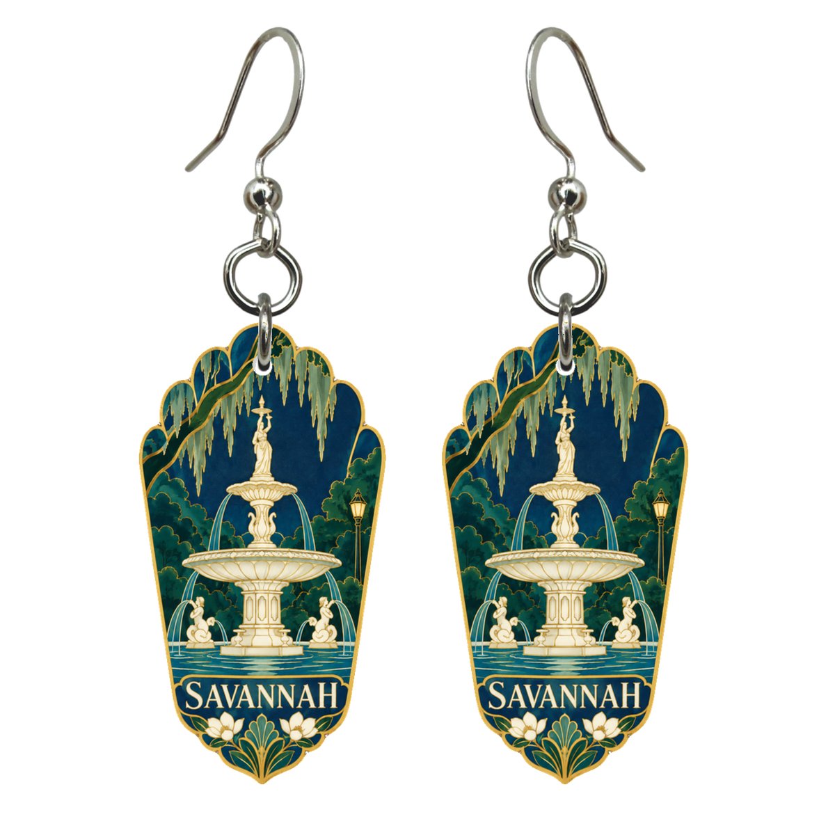 She's Choosing Savannah Earrings | Cloisonné-Inspired Graphic | S530