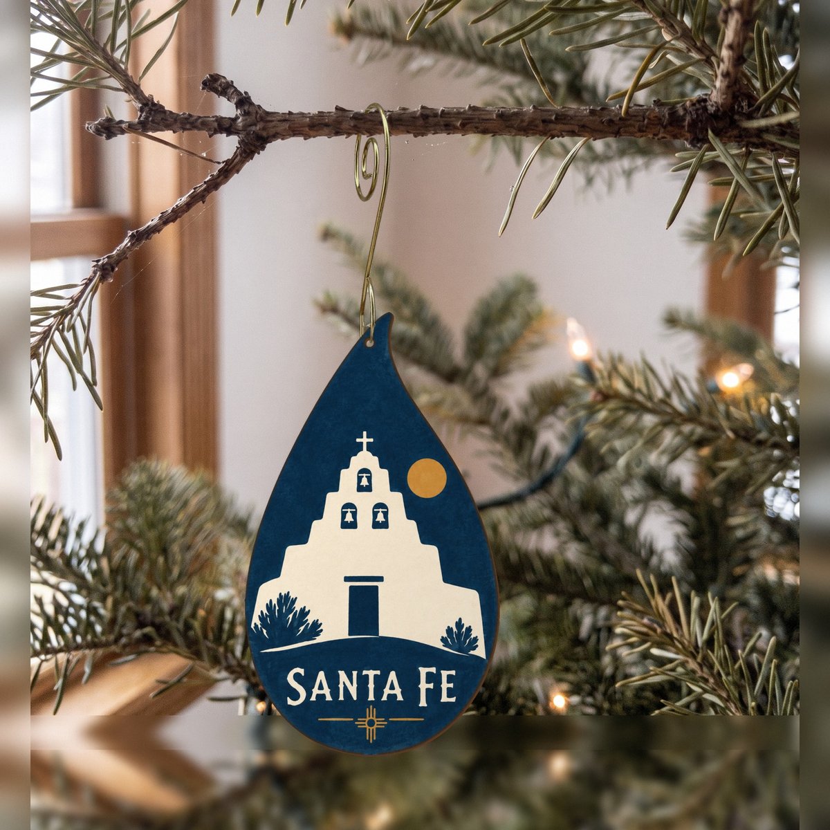 She's Choosing Santa Fe Ornament | Negative-Space Silhouette | S533-O