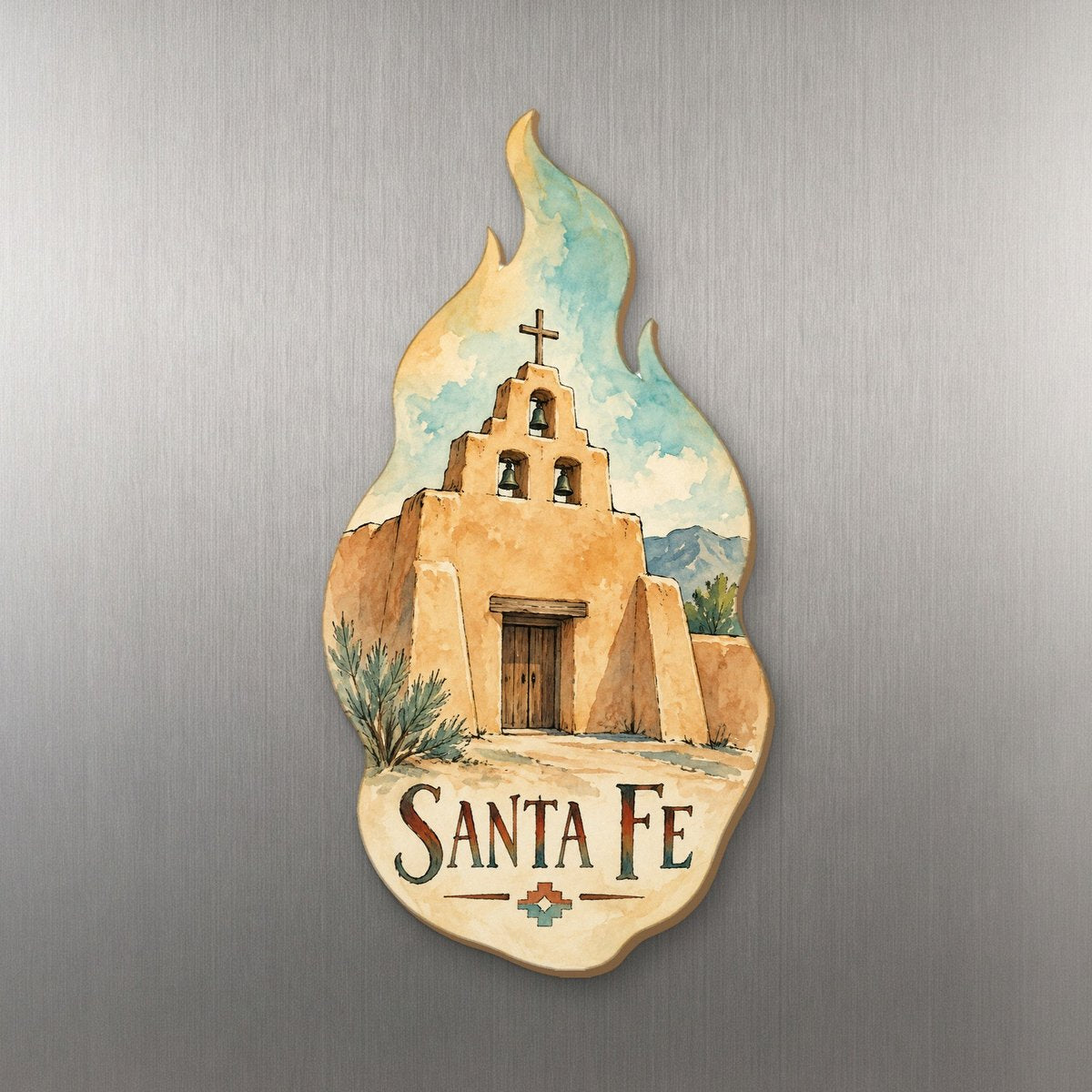 She's Choosing Santa Fe Magnet | Pen and Watercolor Wash | S545-M