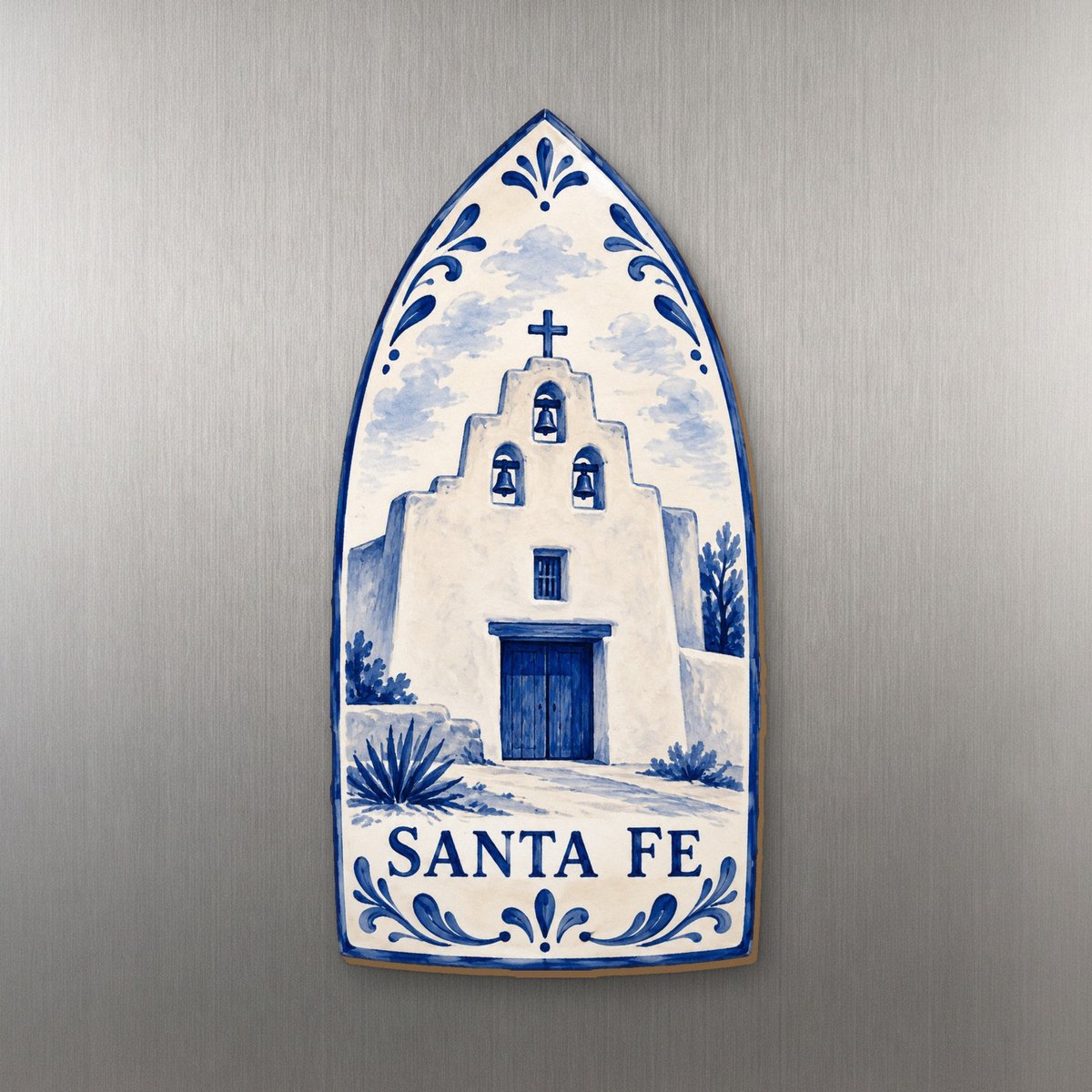 She's Choosing Santa Fe Magnet | Blue-And-White Ceramic Illustration | S547-M