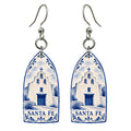 She's Choosing Santa Fe Earrings | Blue-And-White Ceramic Illustration | S547